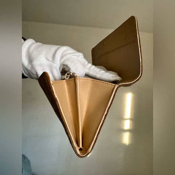 CELINE C Macadam Suede Long Wallet Gold Hardware Tan Brown - Picture 7 of 16